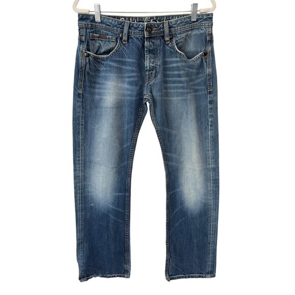 Y2K Cult Of Individuality Jeans Size 34 Medium Wash Distressed Straight Leg - Picture 1 of 10